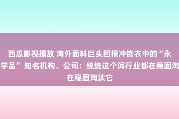 西瓜影视播放 海外面料巨头回报冲锋衣中的“永恒化学品” 知名机构、公司：统统这个词行业都在稳固淘汰它