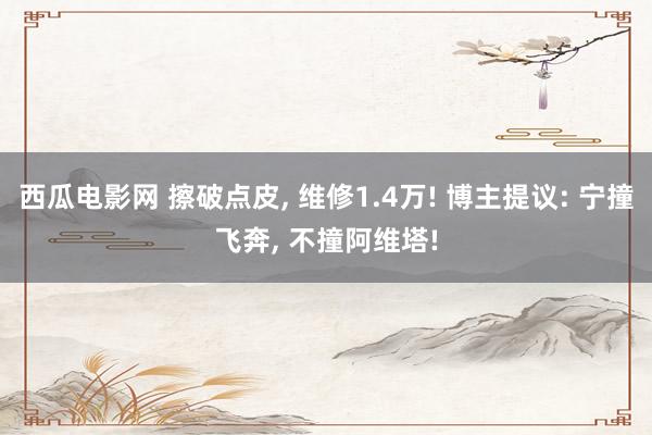 西瓜电影网 擦破点皮, 维修1.4万! 博主提议: 宁撞飞奔, 不撞阿维塔!