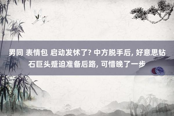 男同 表情包 启动发怵了? 中方脱手后, 好意思钻石巨头蹙迫准备后路, 可惜晚了一步
